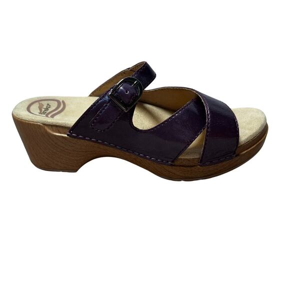 DANSKO Sandals, size 37 Purple patent leather, chunky heel & Sole - Picture 1 of 8